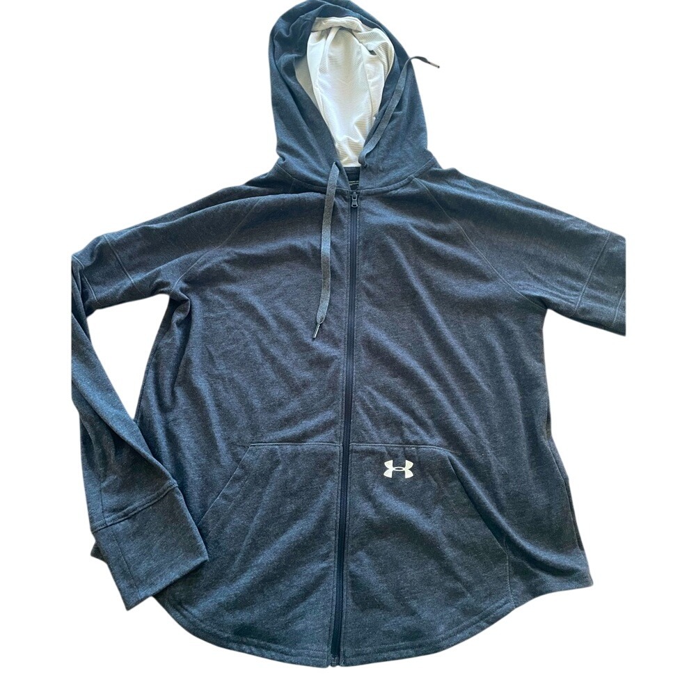 Under‎ Armour Gray Full Zip Hoodie Lightweight Activewear Jacket